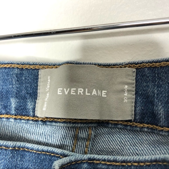 Everlane | High Rise Skinny Ankle Jean Mid Blue 30 - Picture 3 of 8